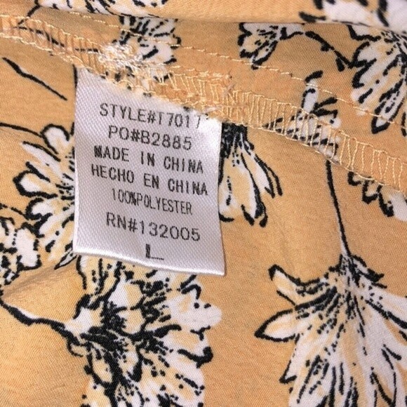Entro size large mustard floral boho babydoll top - Picture 6 of 6